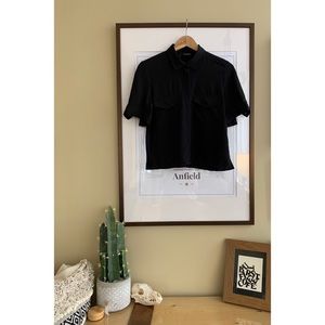 The Kooples Black Button Down Silk Shirt